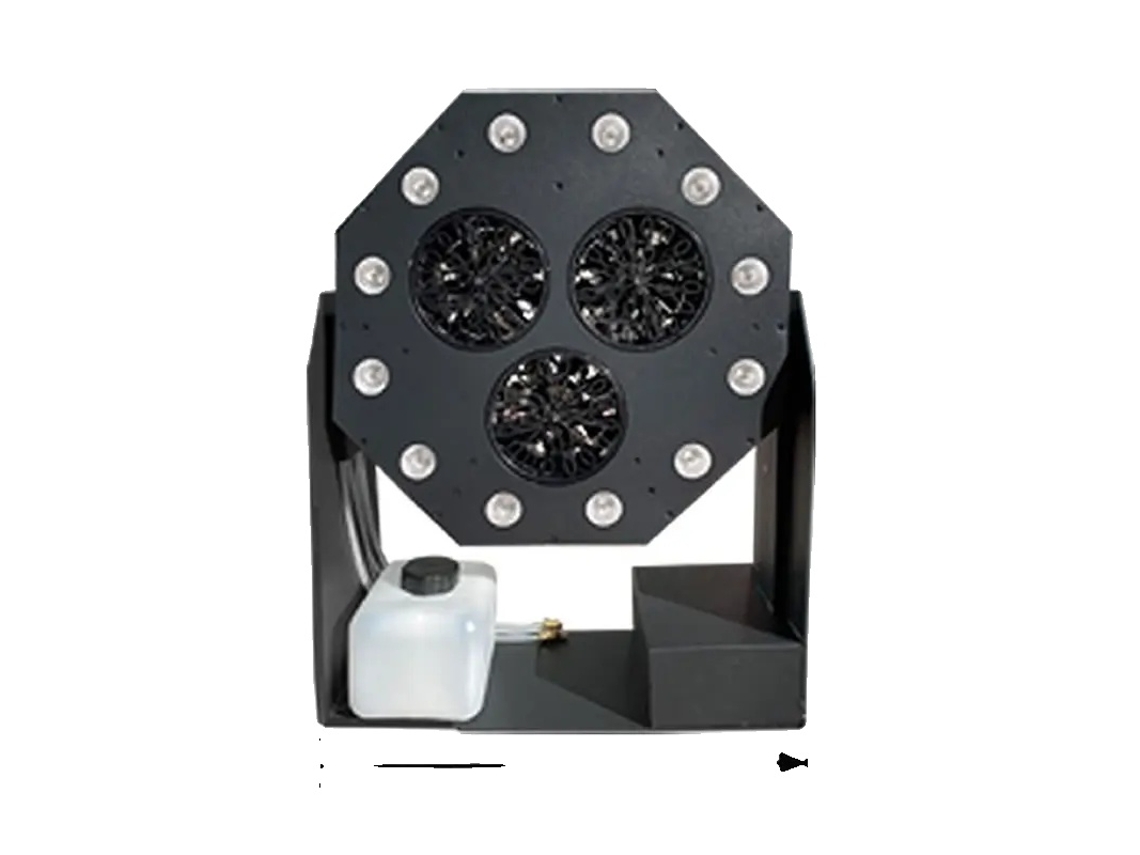 Máquina de burbujas, luces LED RGBW, control remoto DMX, para bodas, fiestas y discotecas, tres ojos, libre de impuestos, enchufe europeo de 220 V