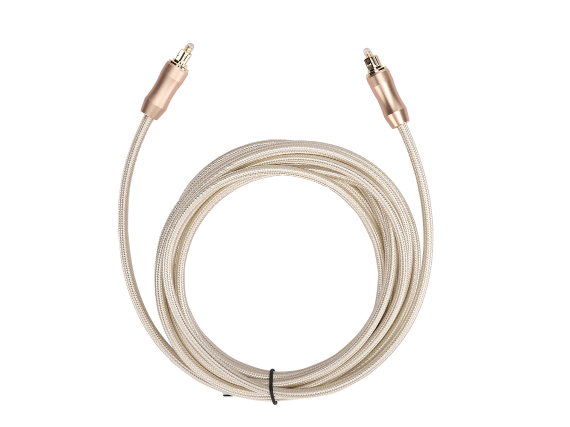 Cabo De Áudio Óptico Spdif Toslink Com Porta Quadrada Para Amplificador E Decodificador De Áudio 3 Metros