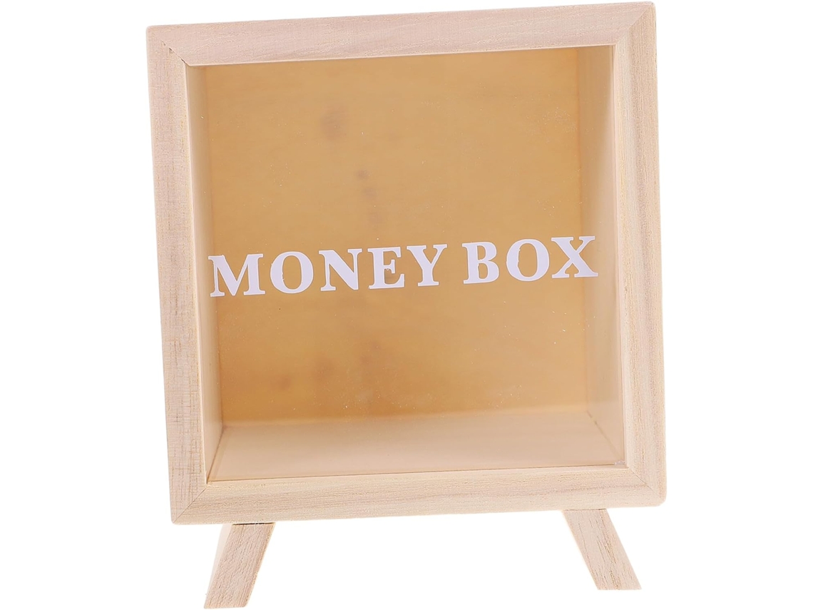 Hucha Madera Maciza, Práctica Alcancía Niños, Niñas Adultos, Guardar Ahorros Diarios Monedas.