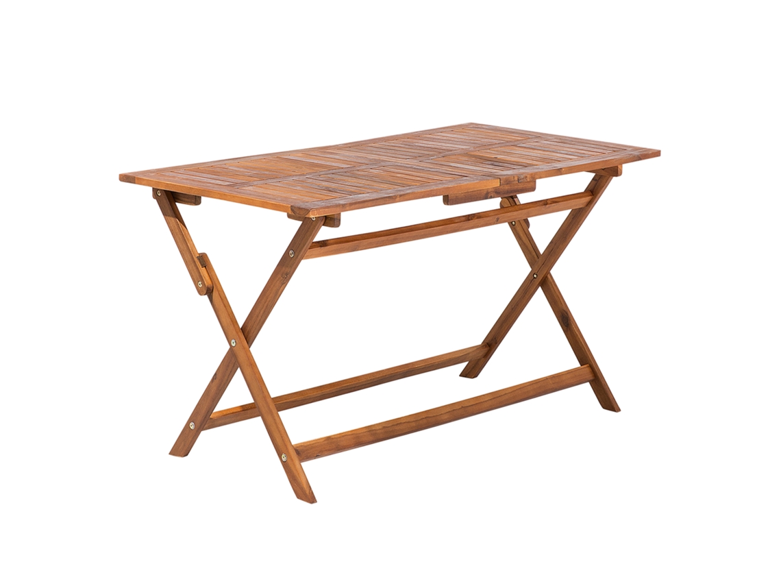 Mesa de exterior BELIANI Cento de Madera de acacia Madera oscura 140x75x74