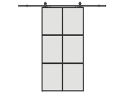 Puerta Corrediza Vidaxl Negro Cristal