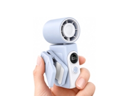 Mini Ventilador 2 En 1, De Mano Y Con Clip, 13000 Rpm Con Pantalla Led (azul)