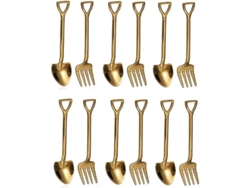 Juego De Cubiertos De 12 Piezas: Tenedores Y Cucharas De Acero Inoxidable Para Postres, Café Y Fruta.