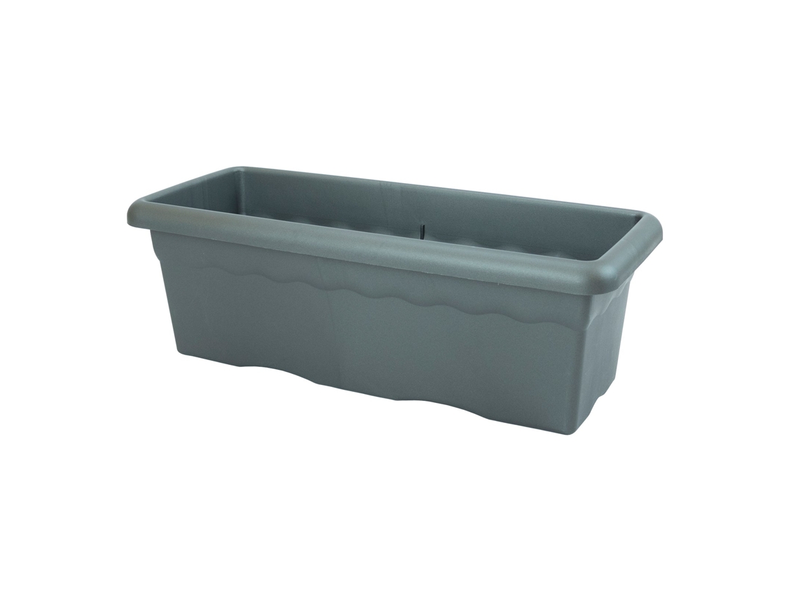 PLASTIKEN TERRA - Jardinera Rectangular, Medida 80 cm 31L Antracita