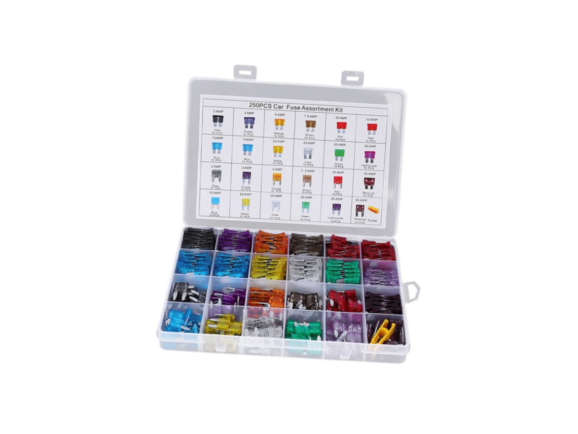 250pièces Kit De Fusibles Auto Standard Para Voitures Y Suv Surtensions Courts-circuits