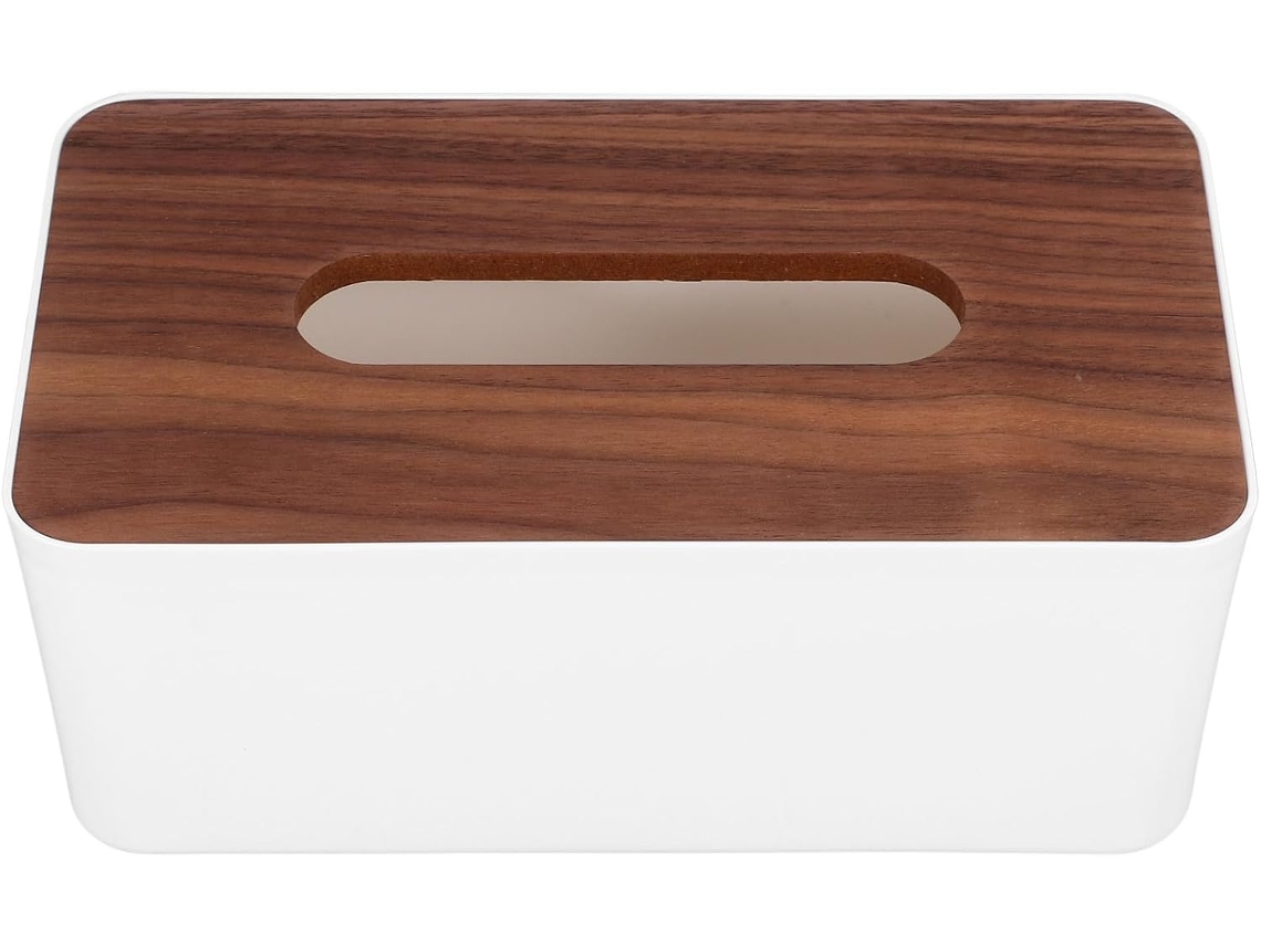 Caja para pañuelos de madera de nogal, rectangular con tapa CHABERLU