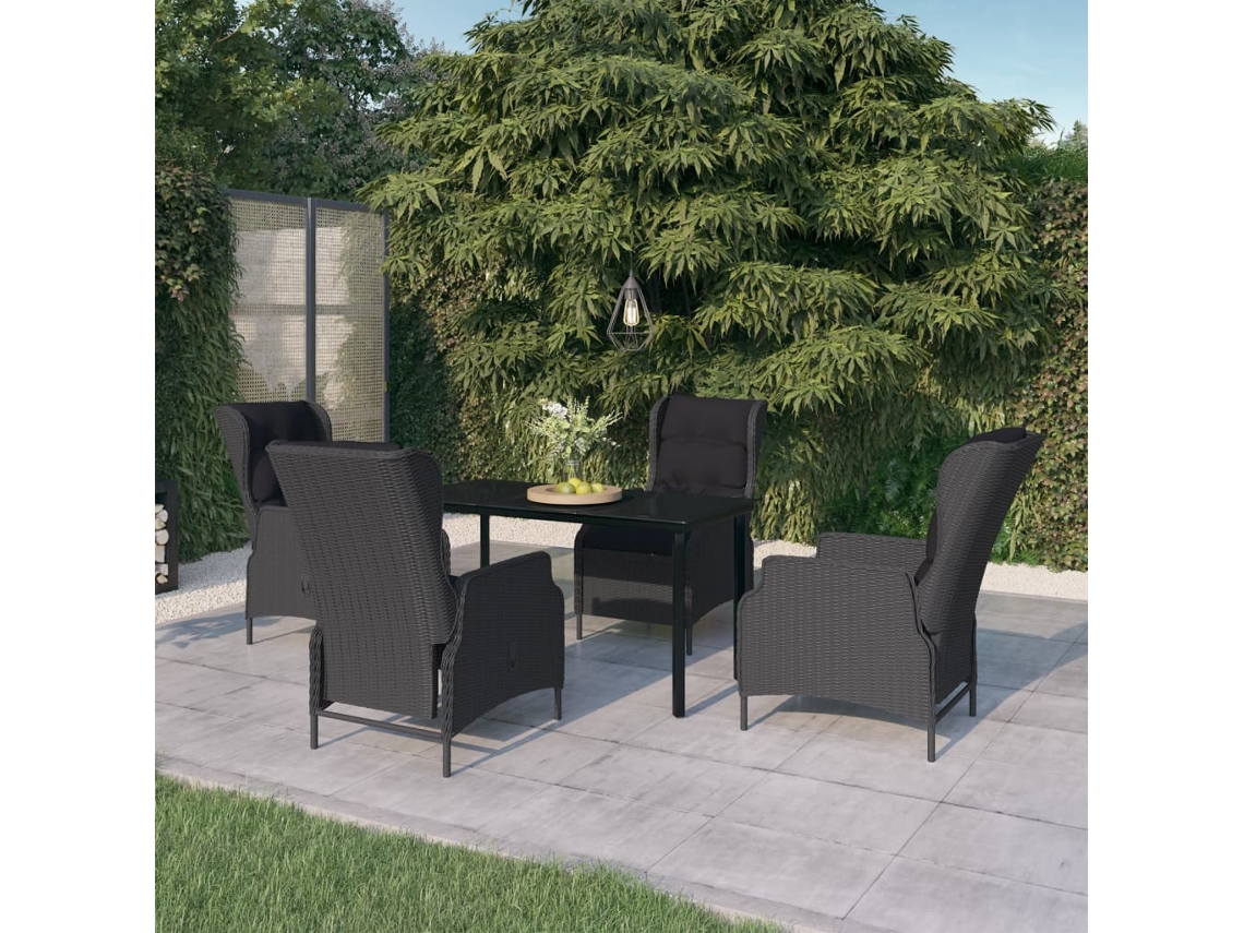 Juego de comedor de jardín de 5 piezas DKD Home Decor en gris oscuro