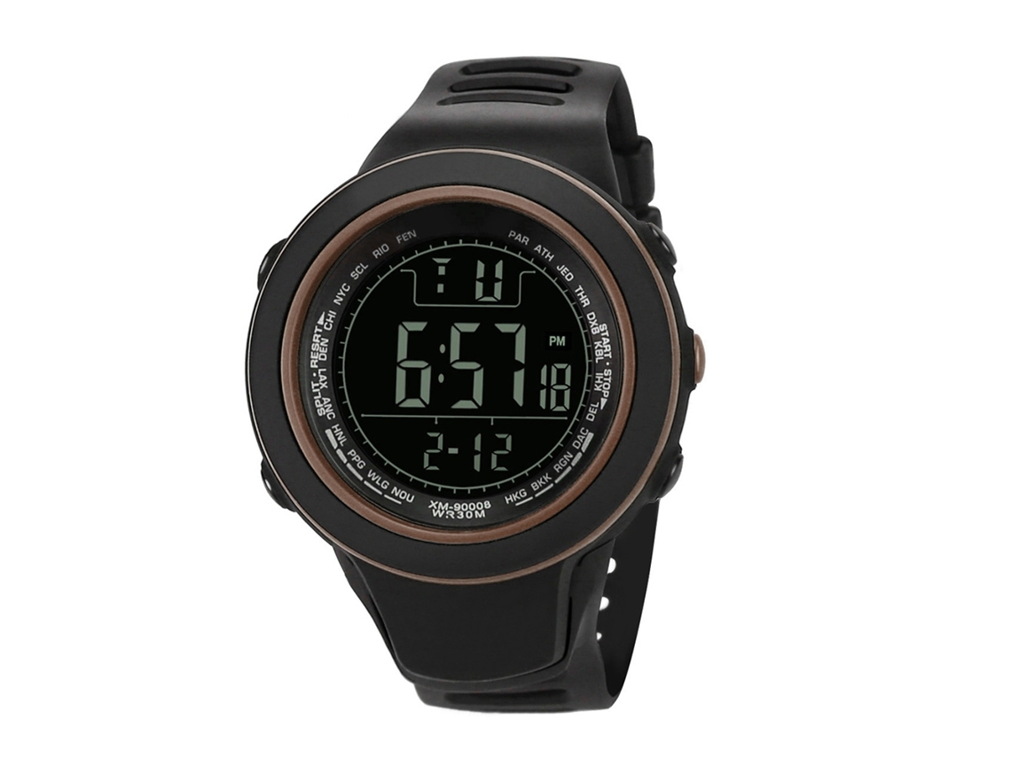 Reloj Deportivo Digital Sencillo Para Hombre Con Correa De Silicona, Elegante Estilo Marrón.