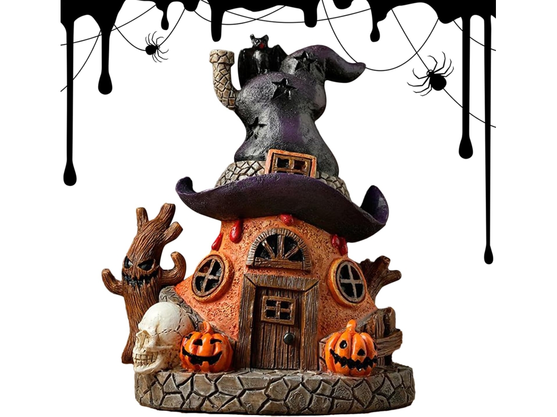 Casas De Brujas De Halloween | Estatua De Casa De Resina
