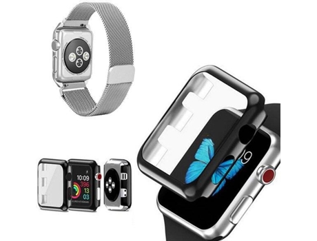 Kit Correa Milanese Loop Cierre Magnético y Funda Antiimpacto APPLE Watch Series 7 - 41mm PHONECARE Gris