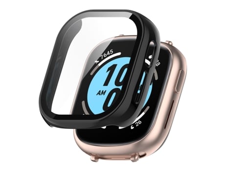 Honor Watch 4 ENKAY Hat-Prince Bisel de pieza de cobertura total + cubierta de película de vidrio templado (negro)