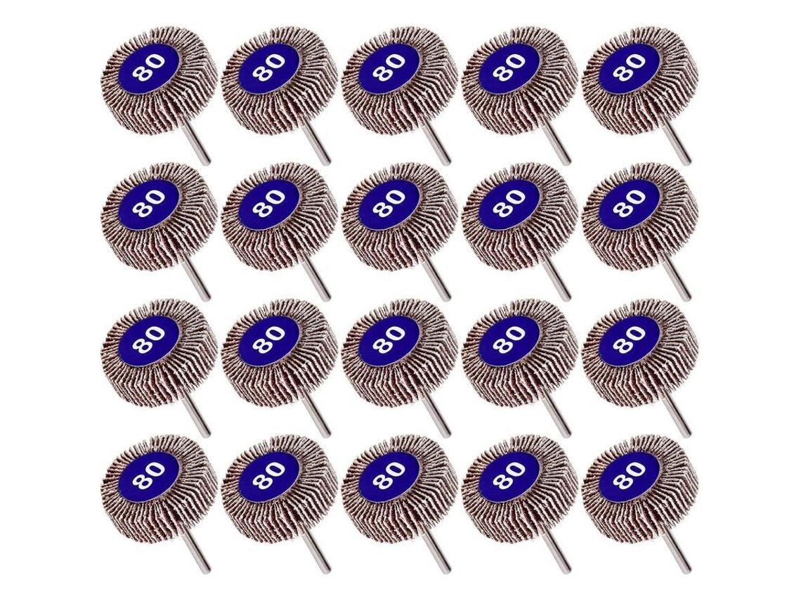 2026-20 Ruedas Abrasivas 80 Grit, 32mm Para Herramientas Rotatorias Dremel, Lijado Y Pulido