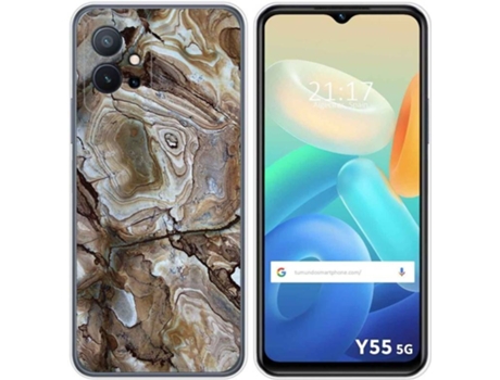 Carcasa para Vivo Y55 5G TUMUNDOSMARTPHONE Dibujos Mármol 14 Multicolor