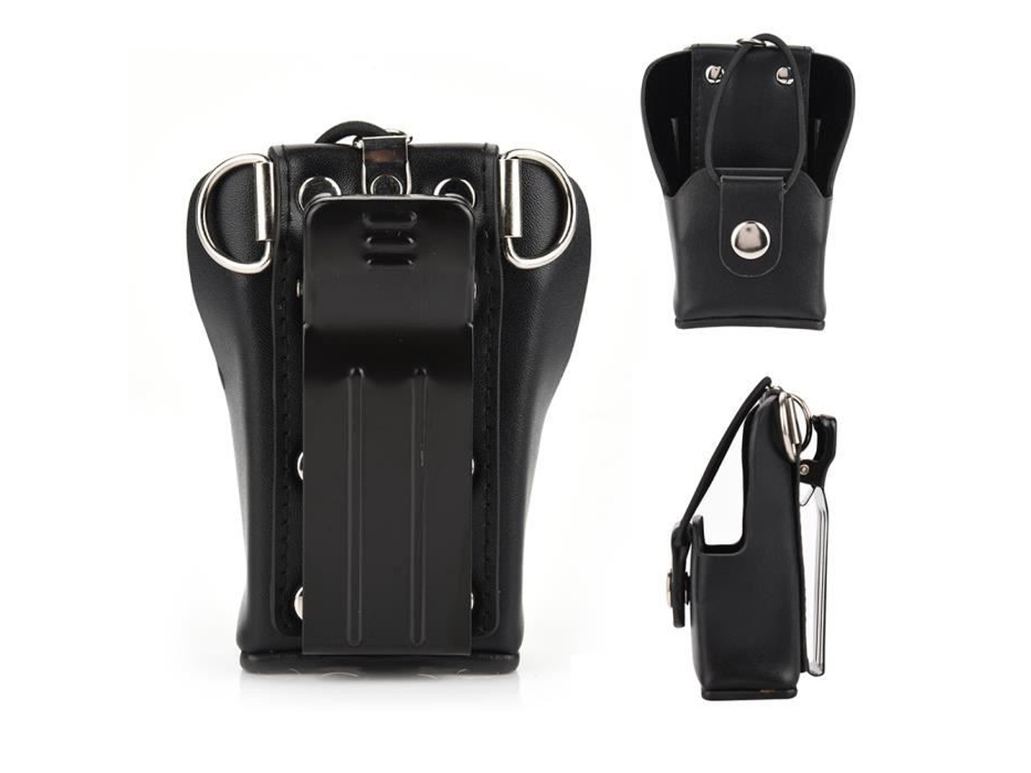 HURRISE Funda de Radio de Cuero para GP328Plus/GP338Plug/GP344/GP388 Radio Walkie Talkie con Sonido de Video