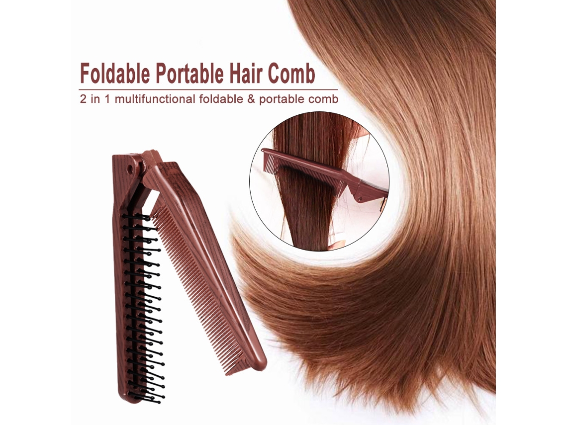 Peine Plegable Portátil Para Viajes Cepillo Antiestático De Plástico Desenredante Para Cabello