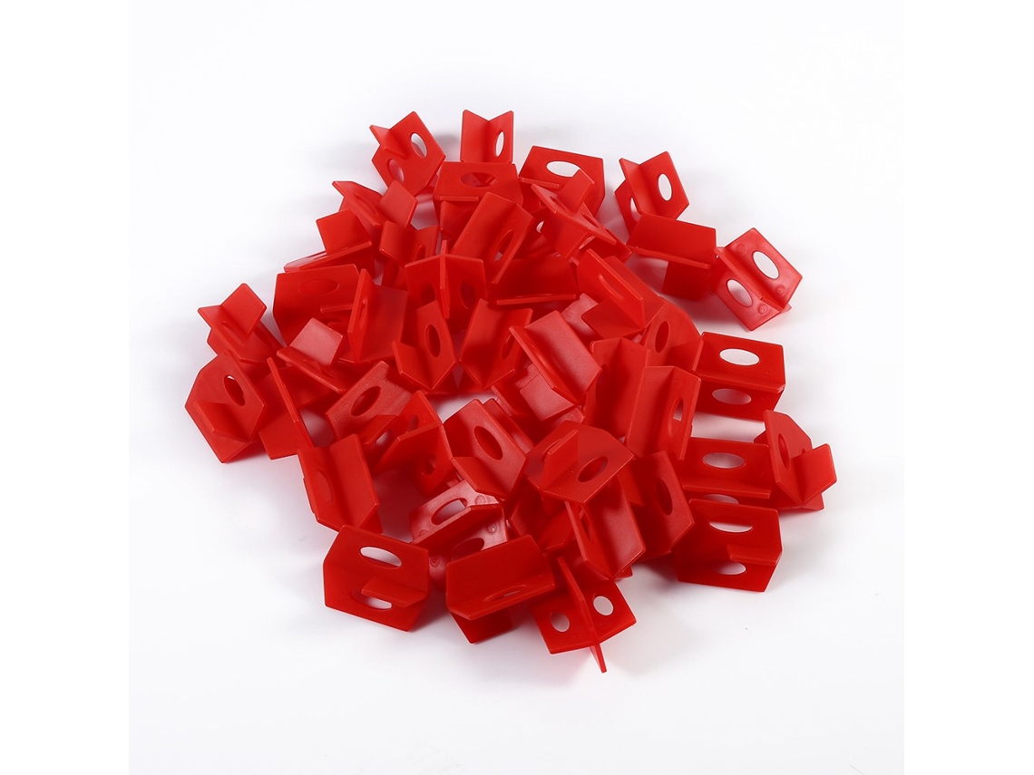 50 Piezas Sistema Nivelación Baldosas Rojo Espaciador 3 Lados Cruz Y T Cerámica Suelo Pared Herramientas 1/16''