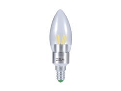 Bombilla LED COB E14 de filamento de 4 W, 85-265 V, ahorro de energía, 8 luces, fina plateada, blanco frío