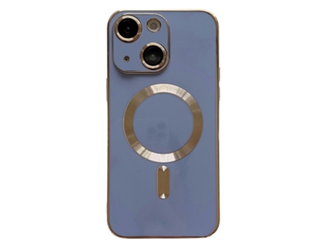 Lente para Telefono Mobile Phone Cases Magsafe Plating With para iPhone 14 Plus Piel Sintética Azul
