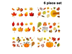 Pegatinas Para Ventanas Con Diseño De Caracoles Y Hojas De Otoño, Decoración Para Acción De Gracias, Reutilizables, Impresión A Doble Cara.