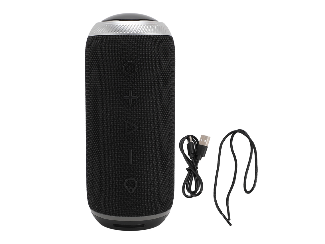 Altavoz Bluetooth Inalámbrico Ipx4 Resistente Al Agua, Portátil, Estéreo Para Exteriores Con Luz Led Y Micrófono, 2x7w, Negro