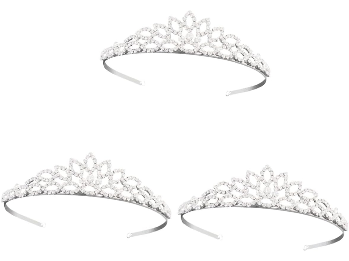 Coroa De Casamento Vazada Em 3 Peças Para Noiva, Tiara Elegante, Acessório De Cabeça Para Cerimônia E
