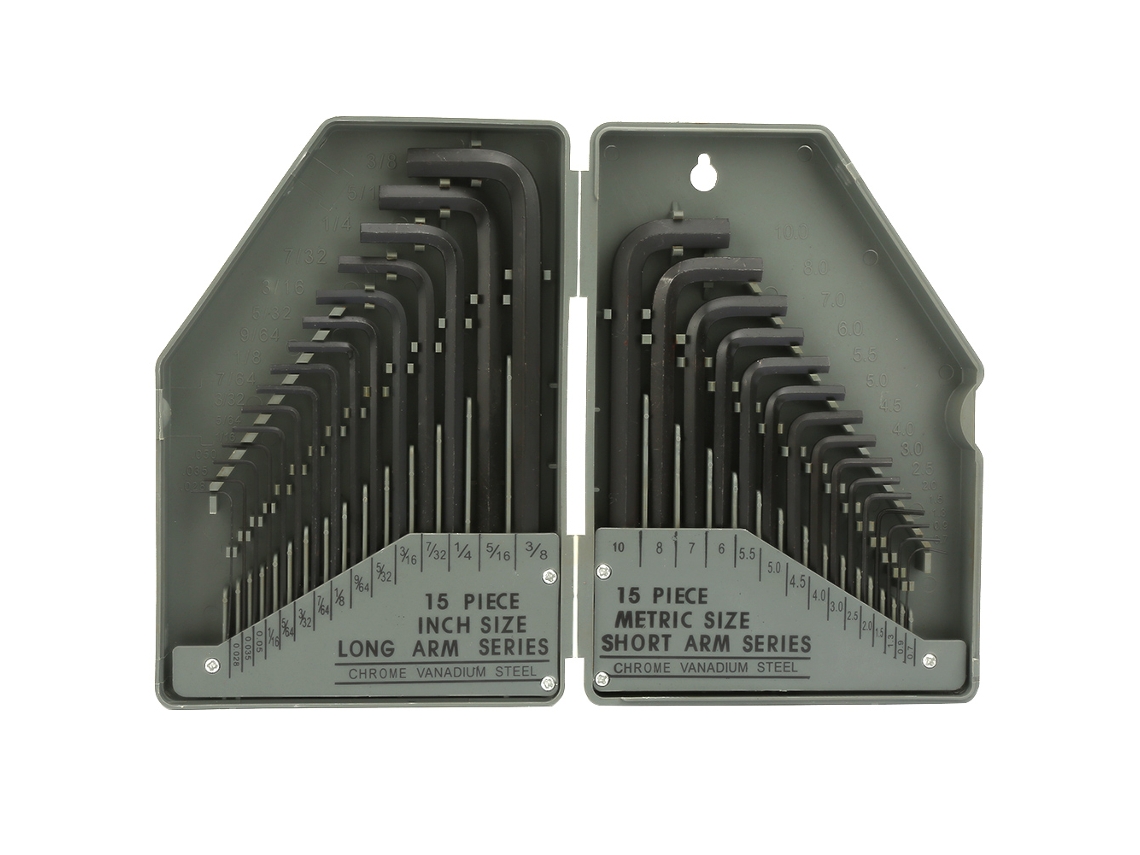 Juego De 30 Llaves Allen Antiexplosivas De Acero Cr-v Con Estuche Gris.