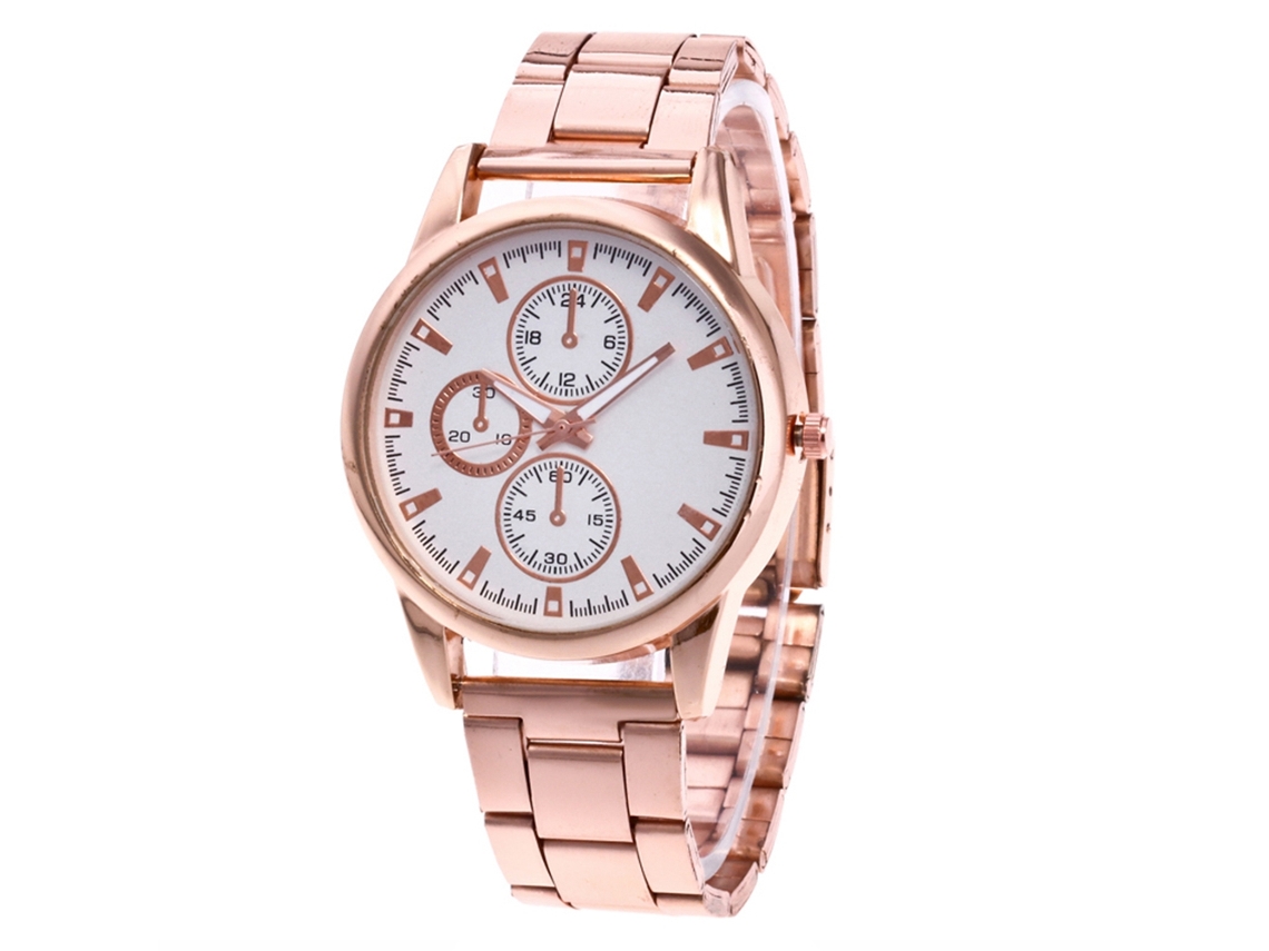 Reloj De Cuarzo Elegante Unisex Moda Casual Pulsera Regalo Oro Rosa