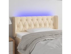 Cabecero Con Led De Tela Crema 93x16x78/88 Cm