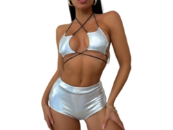 Elegante Sujetador De Lentejuelas Con Diseño Único, Ropa Interior Femenina, Traje De Baño