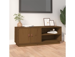Mueble de Armario Tv 105X34X40 Cm Madera de Pino Maciza Marrón Miel