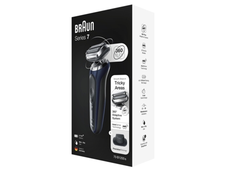 Afeitadora Braun Series 7 70-B1200S con cuchillas de contorno, recortadora azul