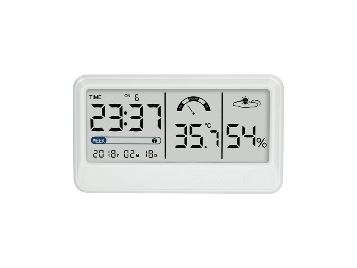 Higrómetro digital Baok con termómetro electrónico, pantalla LCD con hora y fecha para invernadero, jardín y cobertizo.