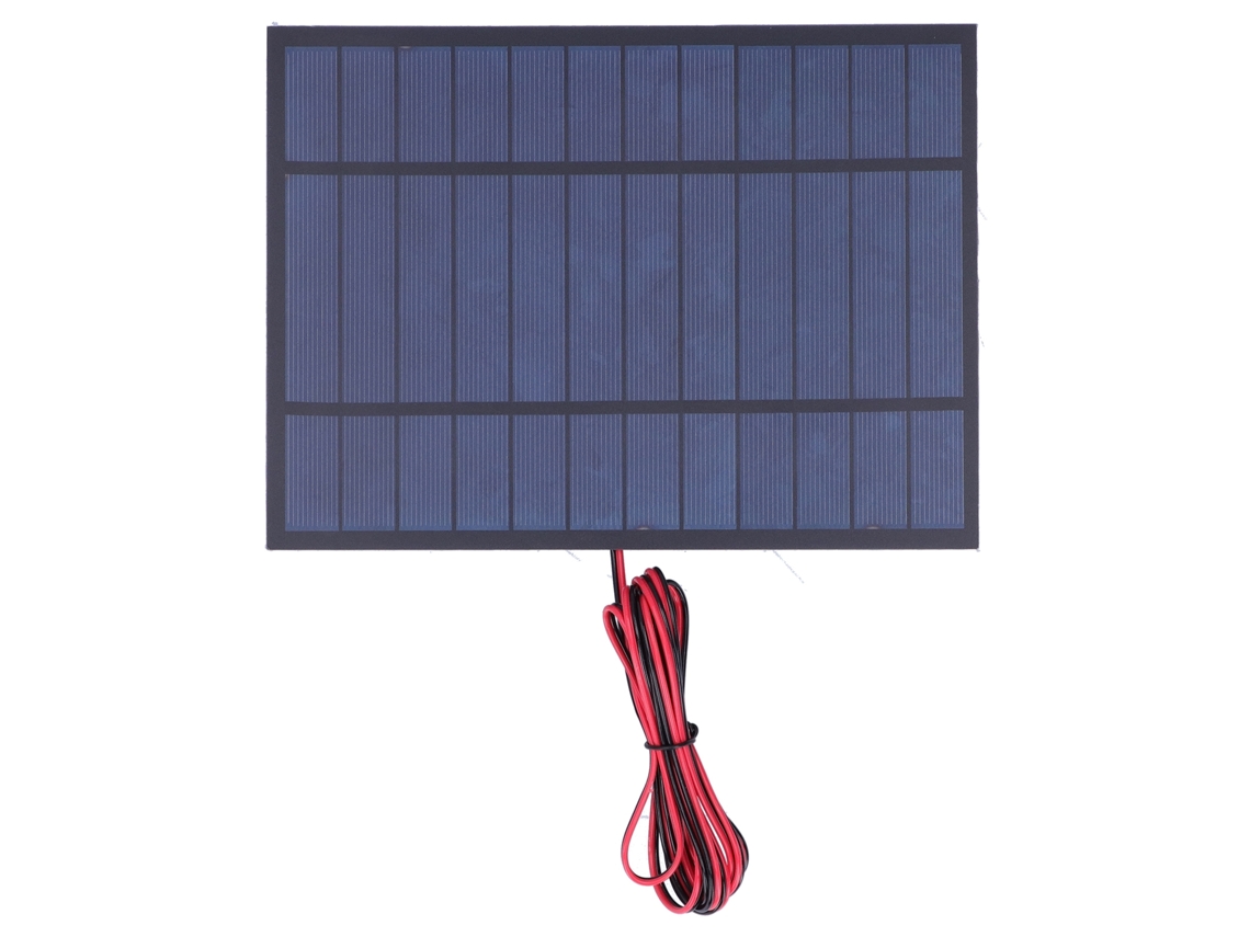 Placa De Módulo Solar Epoxi De 6 V Cc Y 6 W, Con Cable Rojo Y Negro De 200 Cm.