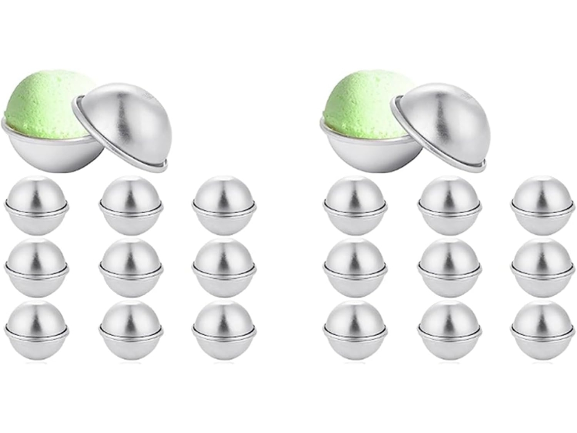 Juego De 40 Moldes Metálicos Para Bolas De Baño Para Manualidades Y Suministros.