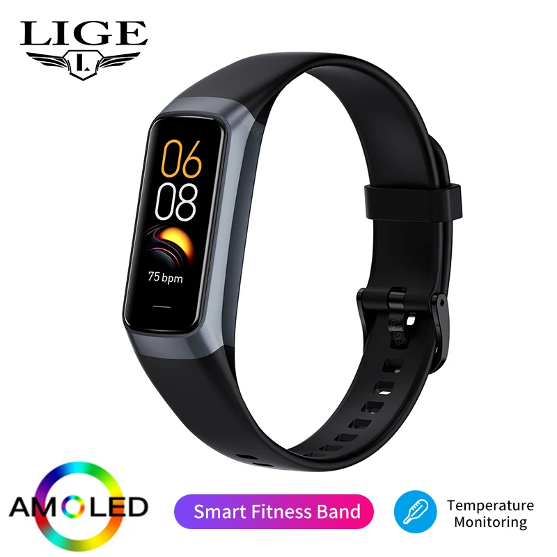 Pulsera Inteligente (negra), Para Deportes Y Fitness, Pantalla Amoled De Alta Definición