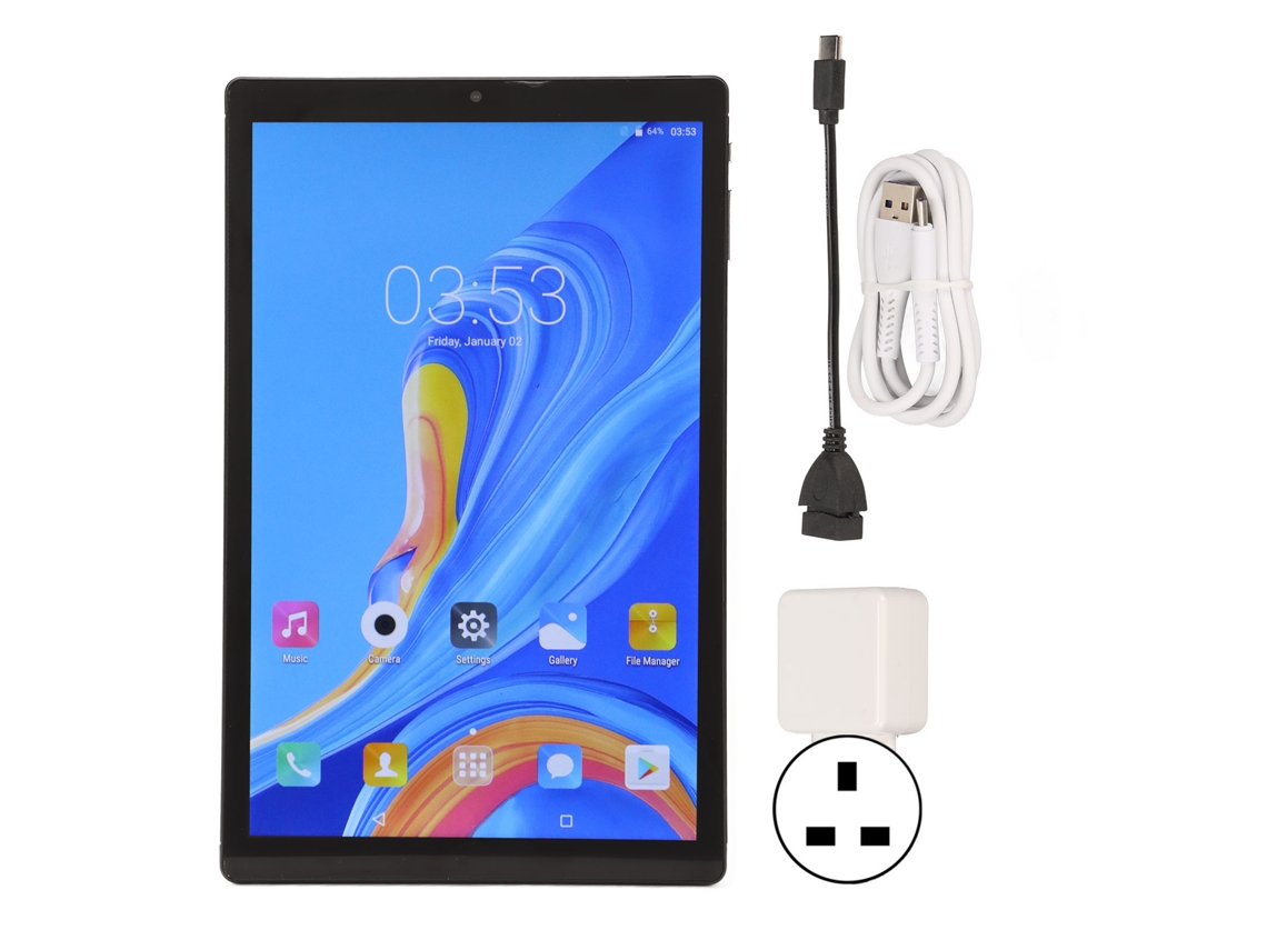 Tableta Android 5.1 de 10,1 pulgadas, ocho núcleos, 1 GB/16 GB, color negro y dorado