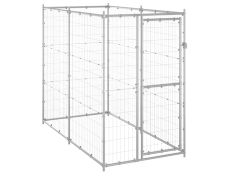 vidaXL Perrera de exterior de acero galvanizado 110x220x180 cm