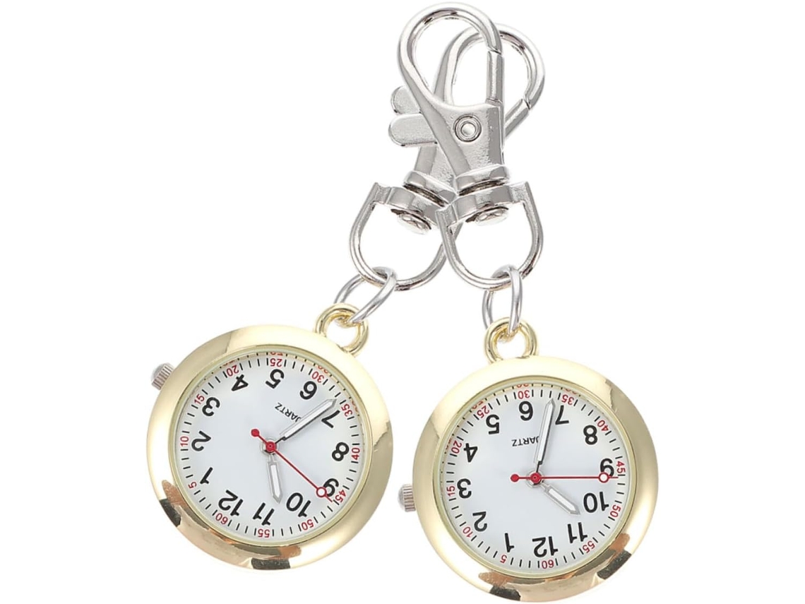 2piezas Reloj Pequeño Cuarzo Enfermeras Bolsillo Broche Visualización