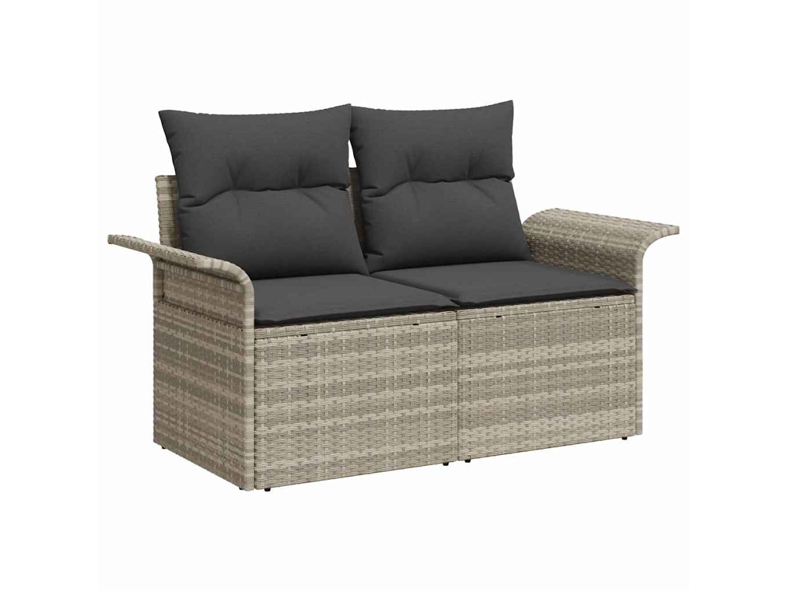 Maison Exclusive - Conjunto De Sofá De Jardín Con Cojín Manual 10 Pcs Gris Claro