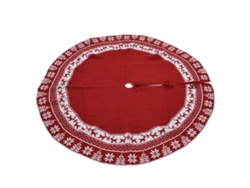 Falda De Árbol De Navidad Tejida Reutilizable Protector De Suelo Decoración Navideña Roja