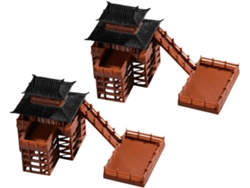 Miniatura De Pabellón Pagoda Japonés Para Jardín Zen, 2 Piezas De Resina Sólida Para Micropaisajes
