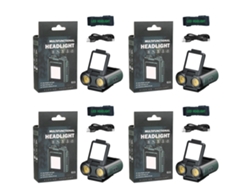 Mini linterna LED para gorra con inducción, batería interna de 1200 mAh, recargable por USB, ideal para pesca y camping. Aeuzwr