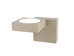 Foco de pared moderno con iluminación superior, 1 luz GX53, máx. 9 W, estructura metálica, color arena. Diseño moderno.