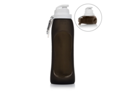 Botella enrollable plegable de 500 ml, fabricada en silicona de grado alimenticio. Con mosquetón.