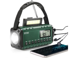 Radio Am/fm/noaa Con Manivela, Batería Externa Solar Portátil (verde)