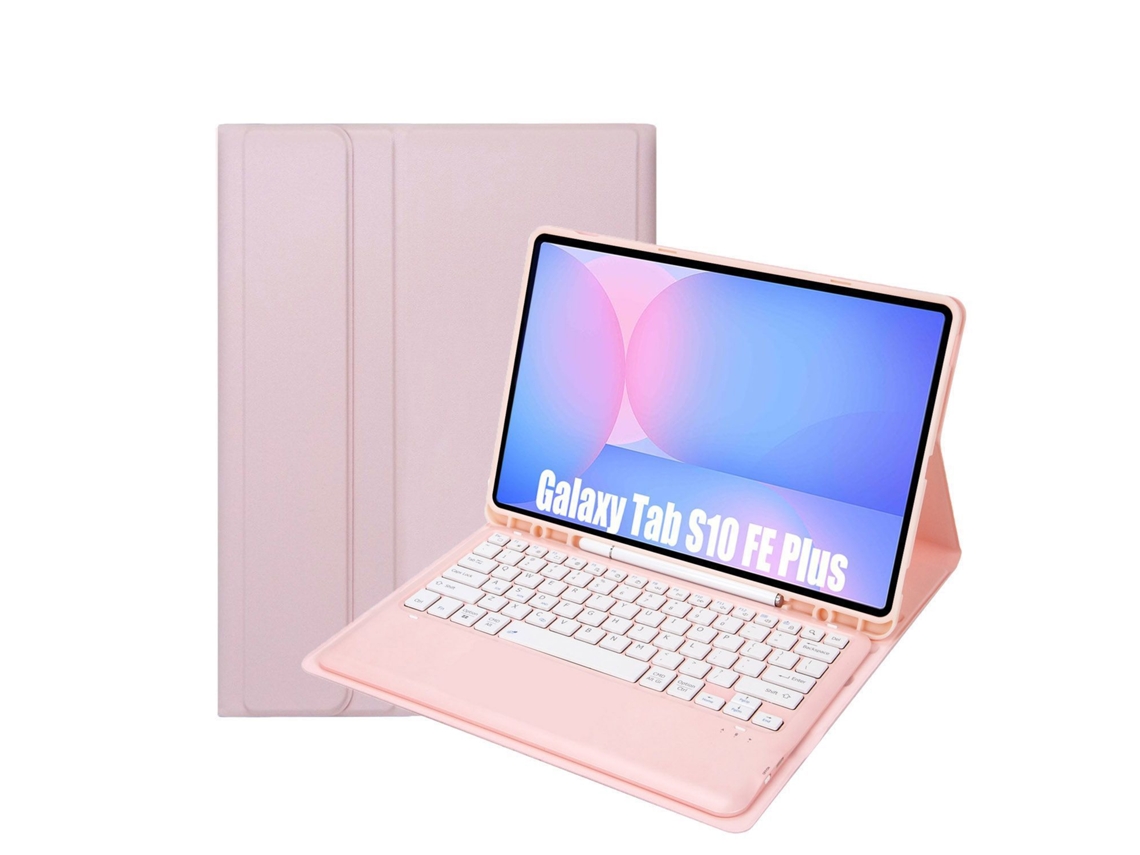 Funda con teclado para Samsung Galaxy Tab S10 Fe Plus 13.1 X620/X620B, color rosa Gertiz
