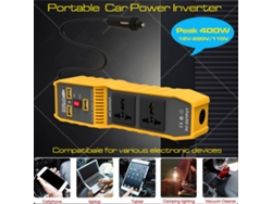Inversor De Corriente Para Coche De Onda Sinusoidal Modificada De 400 W, De Cc 12 V A Ca 110 V, Con 3 Puertos Usb Y 2 Tomas De Corriente.