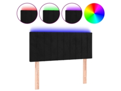 Maison Exclusive - Cabecero Con Led De Terciopelo Negro 90x5x78/88 Cm