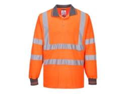 Polo de manga larga de alta visibilidad Portwest: comodidad y durabilidad, amarillo, talla L