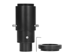 Tubo de extensión para telescopio con rosca M42, adaptador para cámara y anillo de montaje.